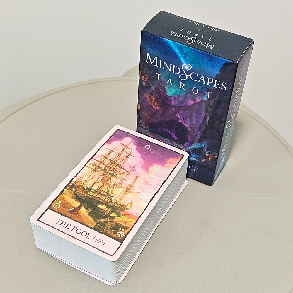 Mindscapes Tarot-Deck, 80 Stück, handgezeichnet in Ölpastell im Stil der klassischen Landschaftsmalerei, 10,3 x 6 cm