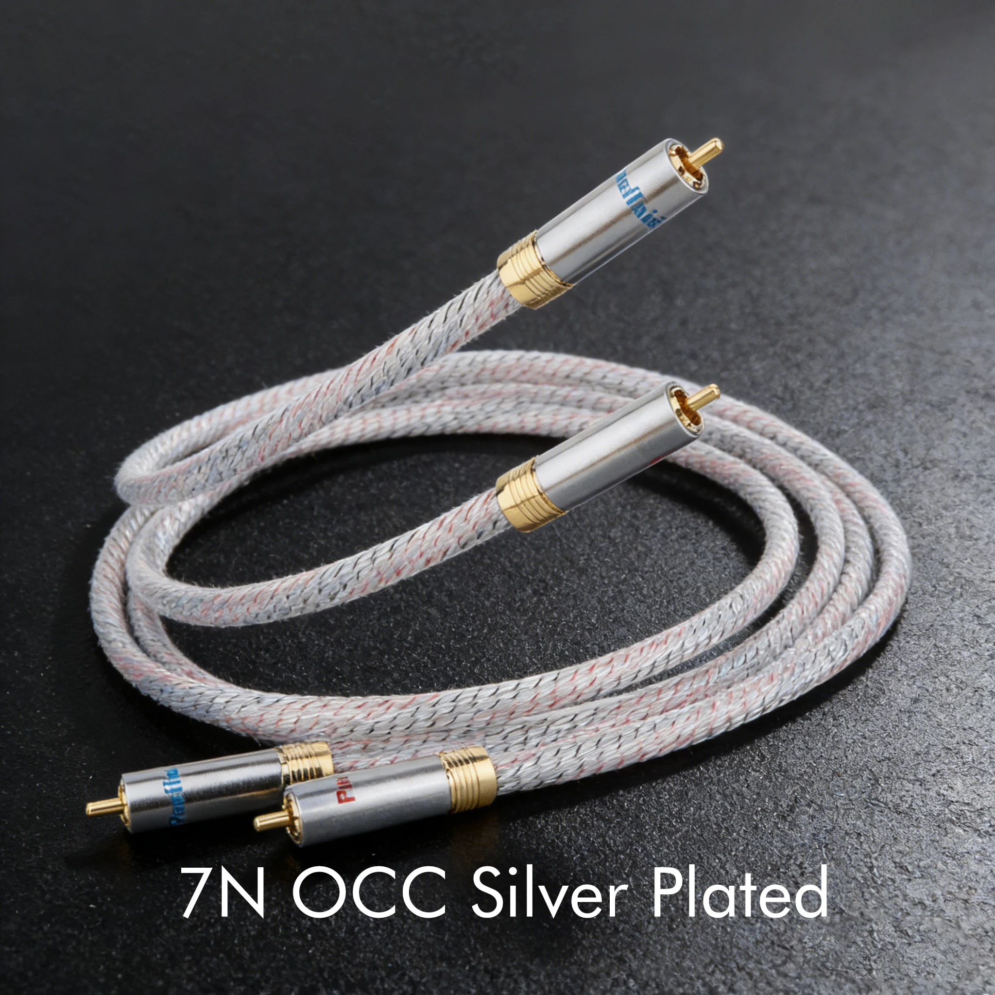 Pair Preffair  7N OCC Silver Plated RCA Interconnect Cable Preffair RCA Audio Gold Plated Connector For Amplifier DVD