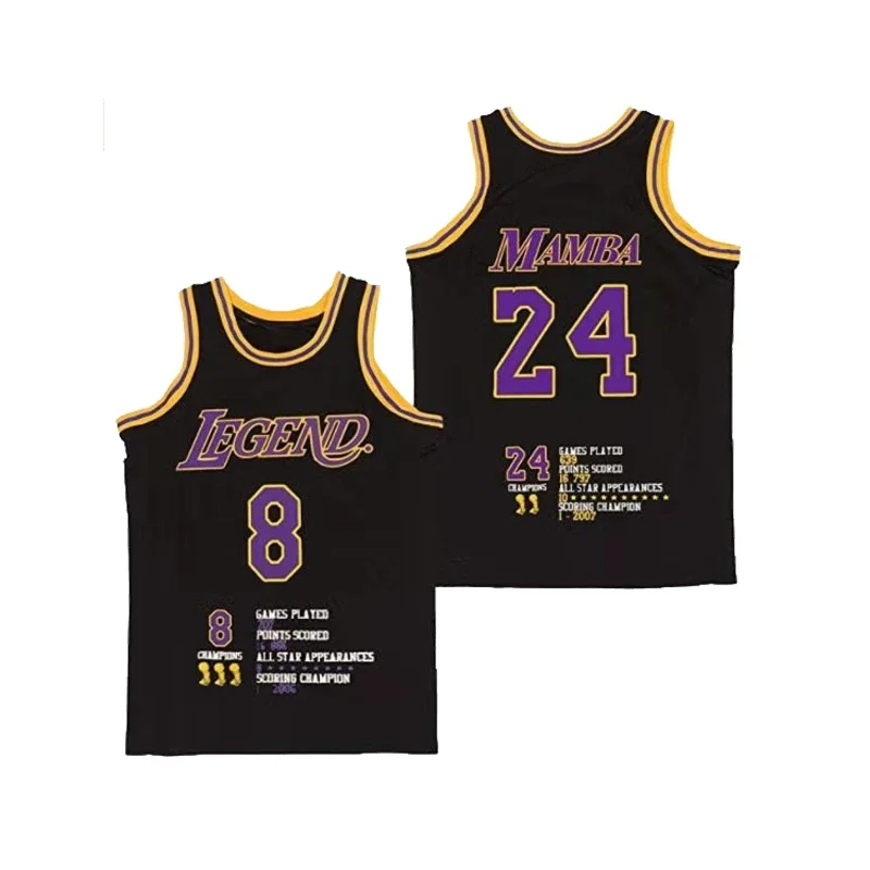 Basketball jerseys MAMBA 24 BRYANT jersey High quality Sewing Embroidery Outdoor sportswear Hip Hop Movie 2024 Black yellow