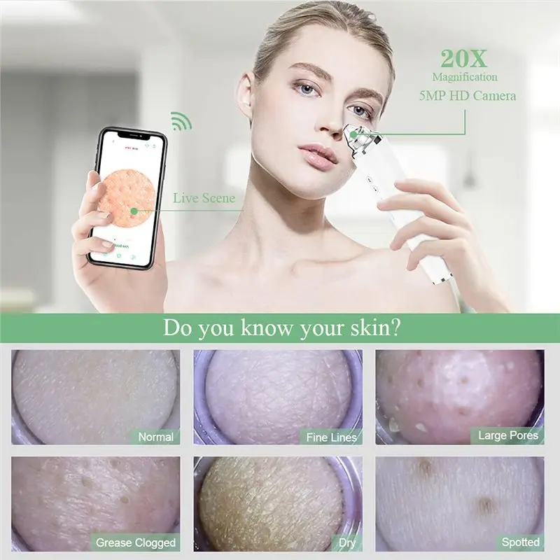 Pore Cleaner Blackhead Remover Vacuum, HD Camera Facial Pimples Acne Comedone Extractor Kit-A79G