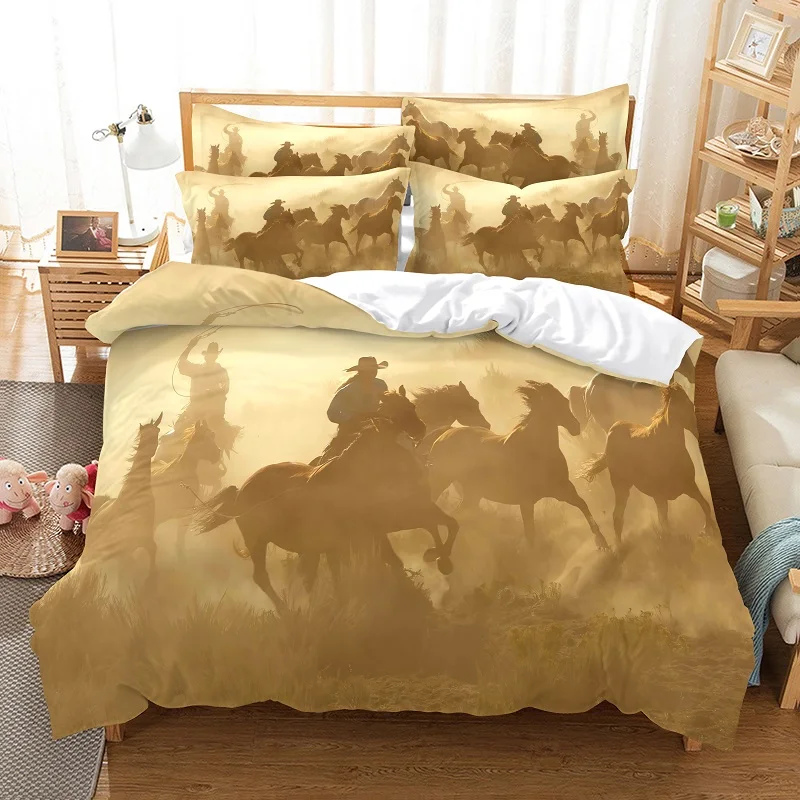 Couple Horse Bedding Set Duvet Cover Set 3d Bedding Digital Printing Bed Linen Queen Size Bedding Set Fashion Design