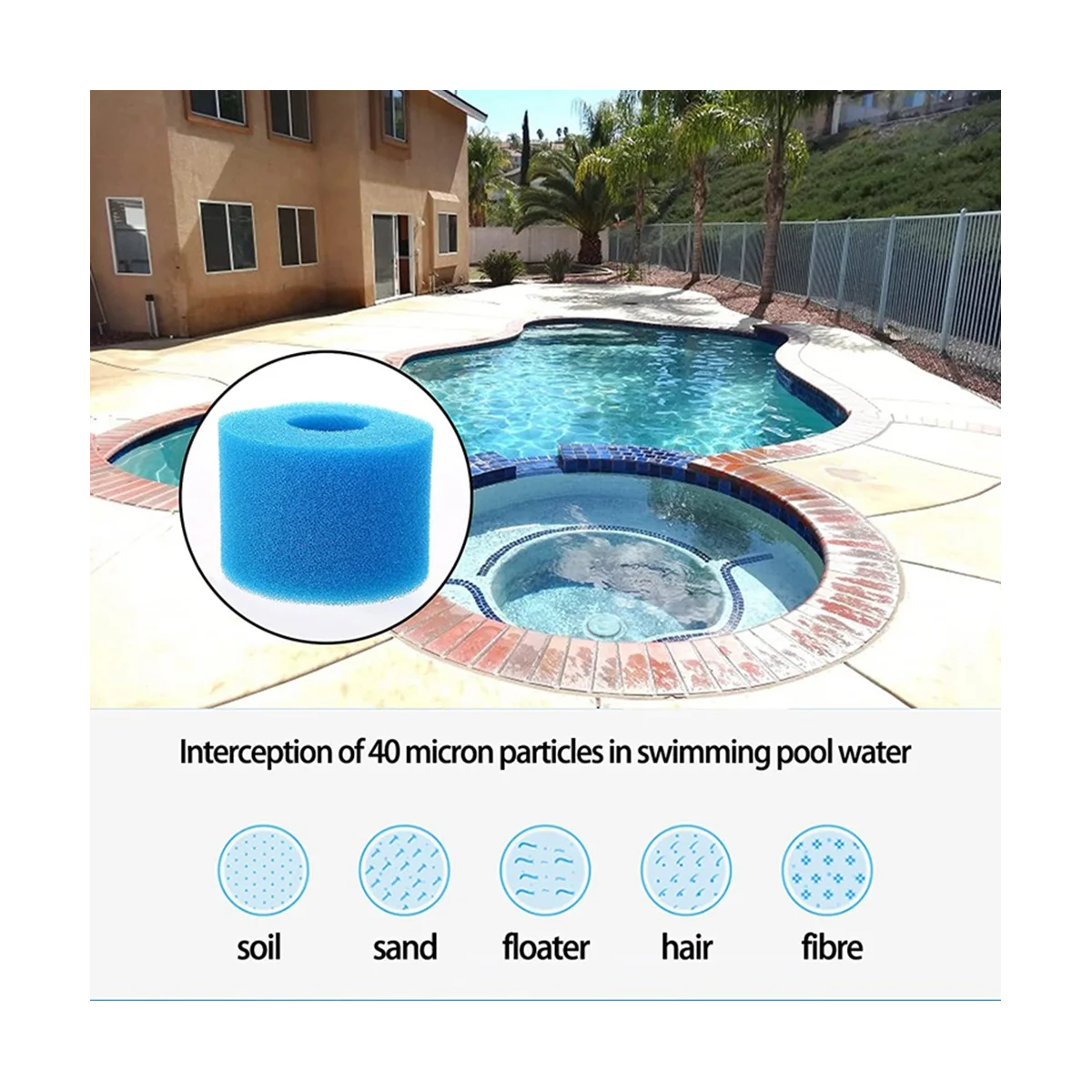 20 sztuk dla Intex Pure Spa wielokrotnego uลผytku zmywalna jacuzzi piankowa wkลad do filtra typu S1