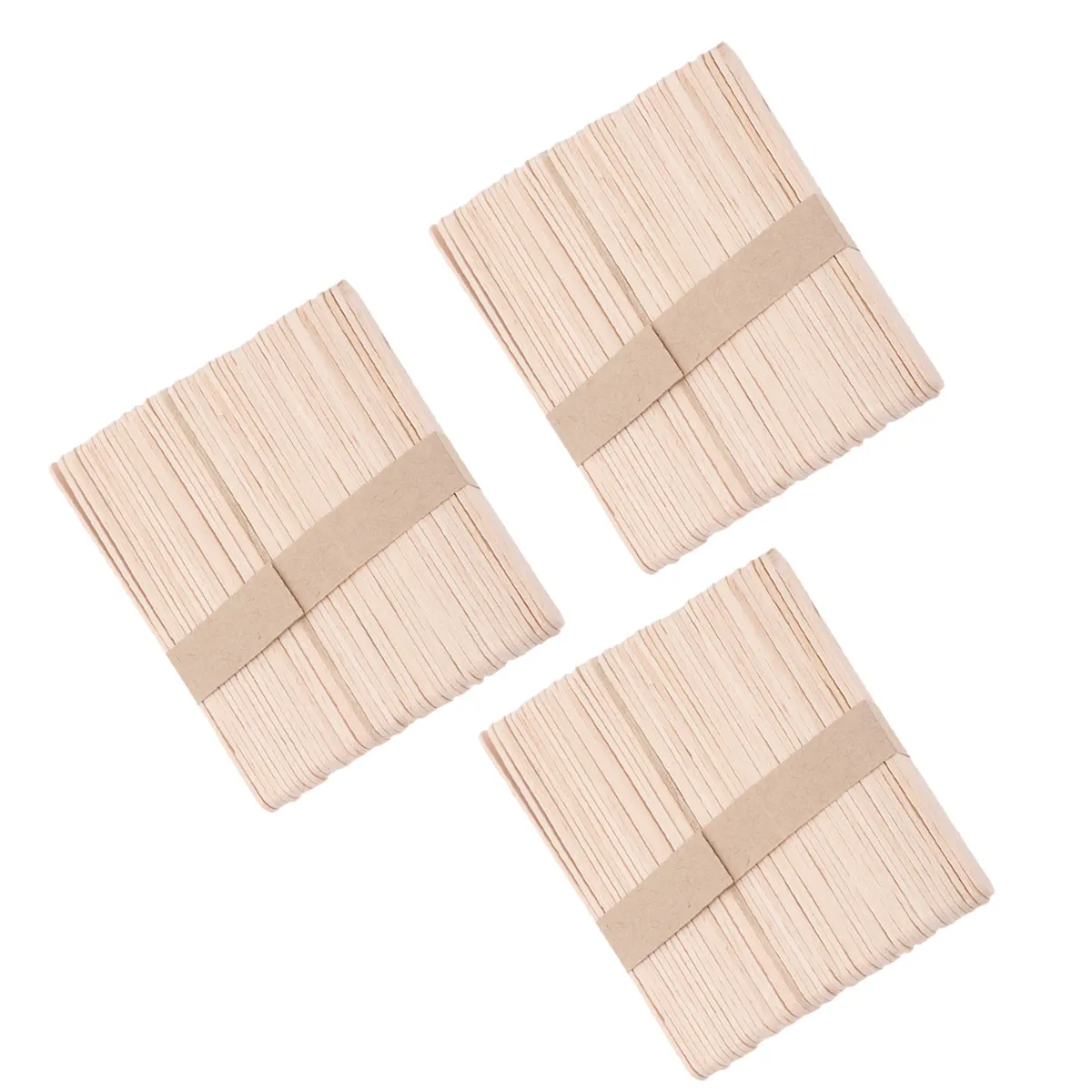 150Pcs Premium Birch Wood Wax Spatulas Smooth Rounded Ends for Facial Mask Hard Wax Beans Eyebrow Depilation Salon DIY Kit