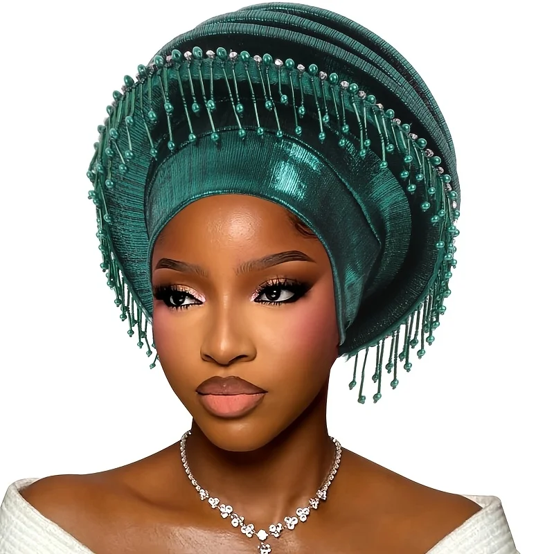 The New Style Is Gentle, Translucent, and Features a Circle of Beaded Tassels That Resemble Scattered Starlight Hanging at the Edges, Swaying Lightly When Moving, Adding a Dynamic and Romantic Touch, Perfect for Weddings, Balls, and Other Ceremonial Occasions
