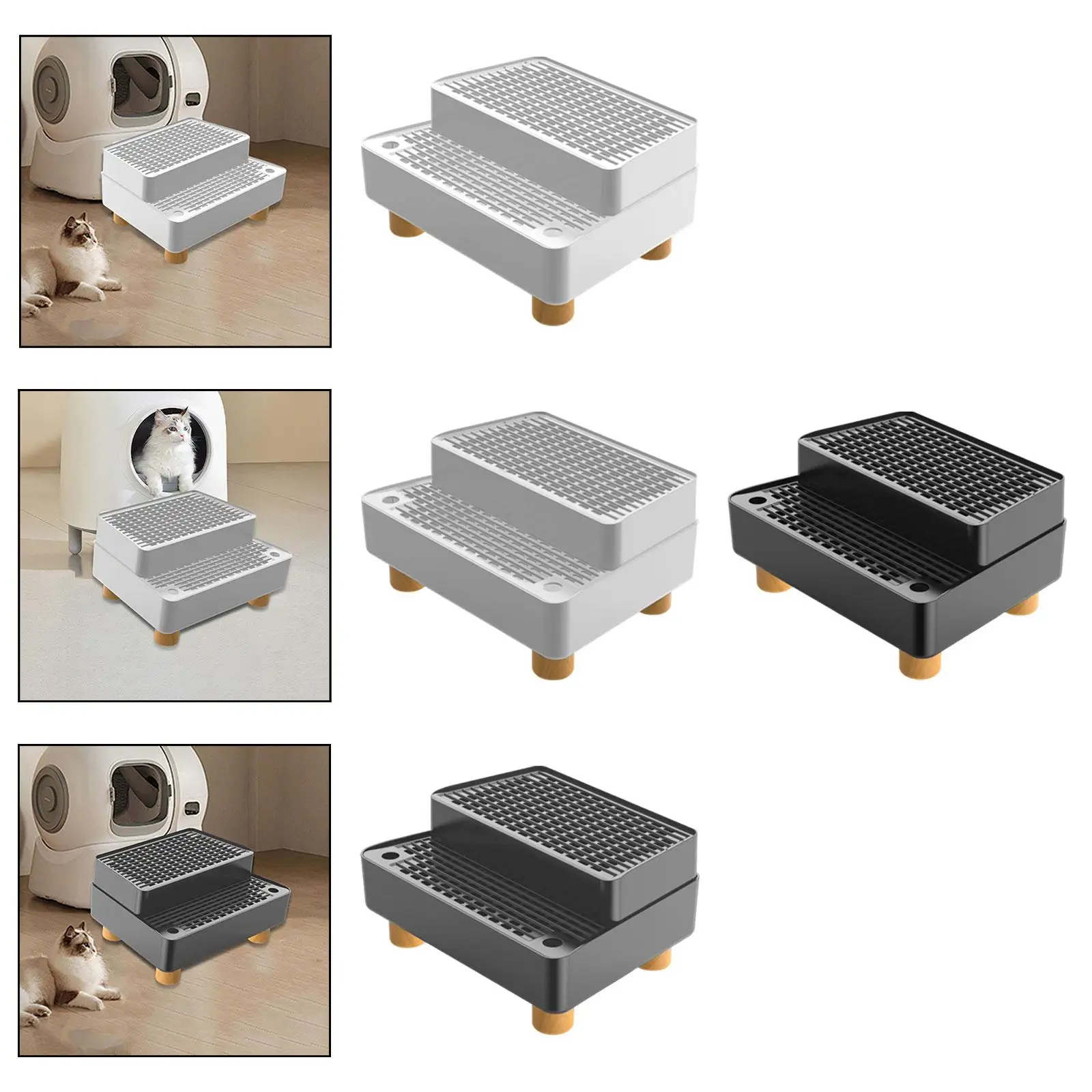 

Автоматическая рампа для кошачьего туалета, двухслойная подушка, водонепроницаемая, моющаяся, герметичная, лестница для кошачьего туалета для маленьких пожилых кошек в помещении