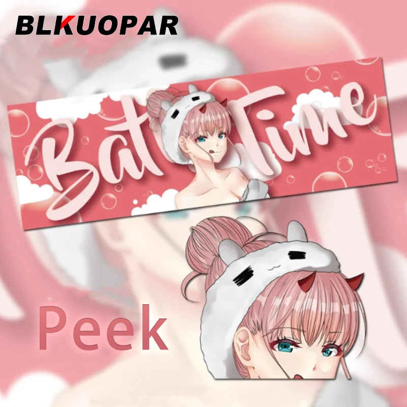 BLKUOPAR 13cm DARLING In The FRANXX Zero Two Anime Slap Car Stickers Strelizia HIRO ICHIGO Delphinium Argentea ZOROME Decoration