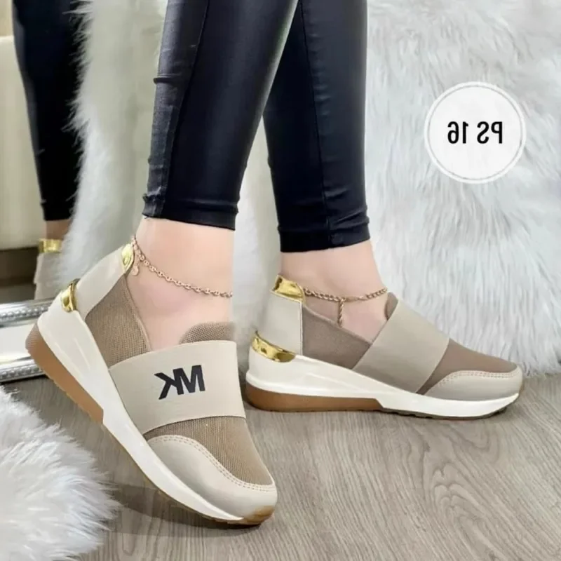 2024 Fashion New Women Casual Vulcanized Shoes Autumn High Quality Thick Bottom Wedge Heel Sports Shoes Student Skateboard Shoes