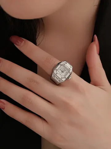 미니 빈티지 손가락 반지 시계 라운드 크리 에이 티브 석영 시계 패션 커플 시계 액세서리