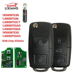 LIXIANG  1J0959753N/DA/AG/CT/AH /G 1K0959753N  Remote Car Key 433MHZ ID48 For Volkswagen VW Passat Golf MK4 Bora Polo 2B/3B