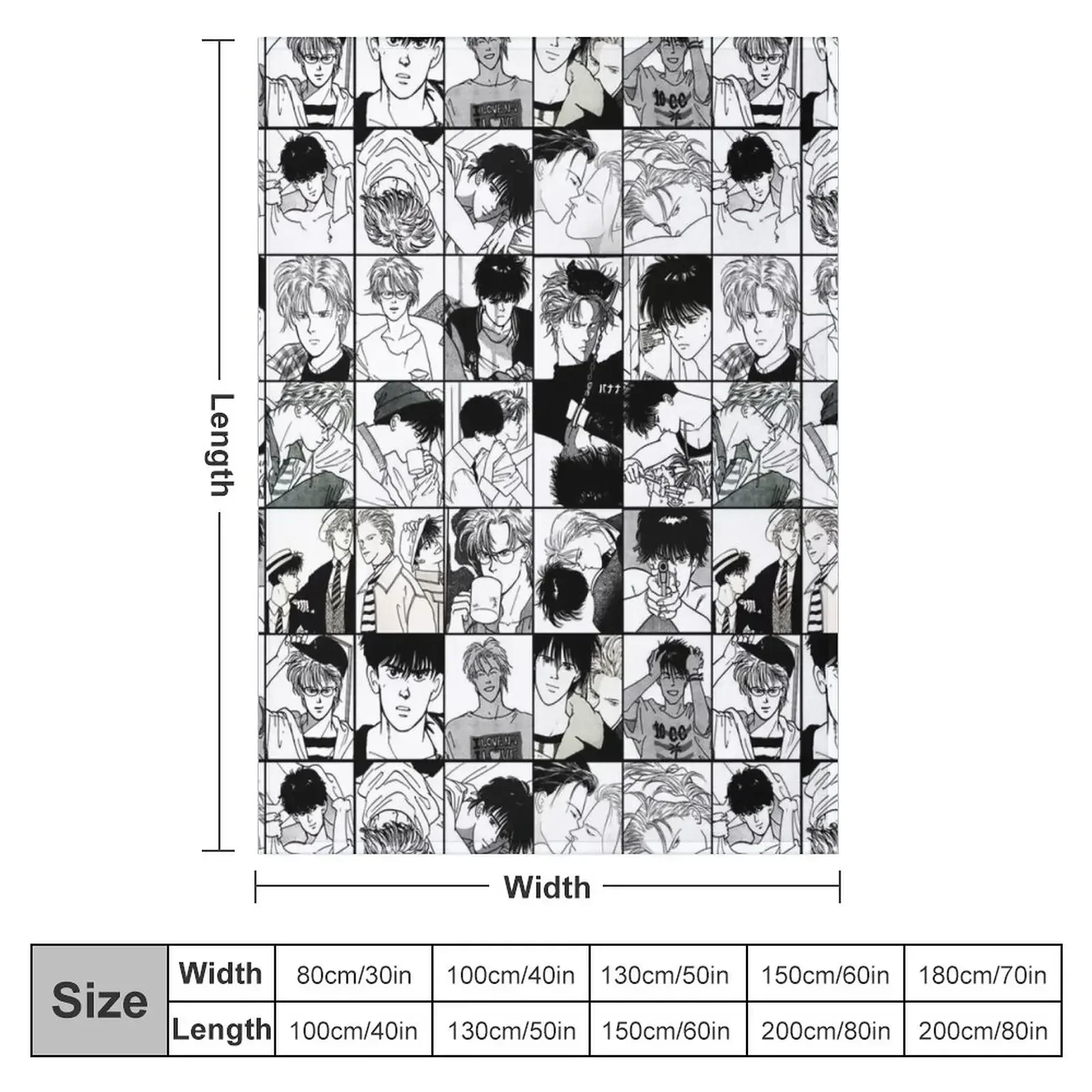 New Ash and Eiji- collage black and white version Throw Blanket Furry Weighted Comforter Blankets For Bed Blankets