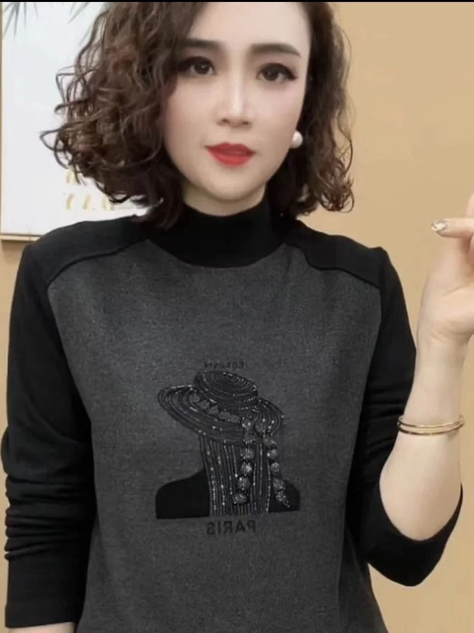 

Двусторонний бархатный женский топ с длинными рукавами, модный цвет, блузка с ромбовидным подогревом, универсальный, большие размеры, для поездок на работу