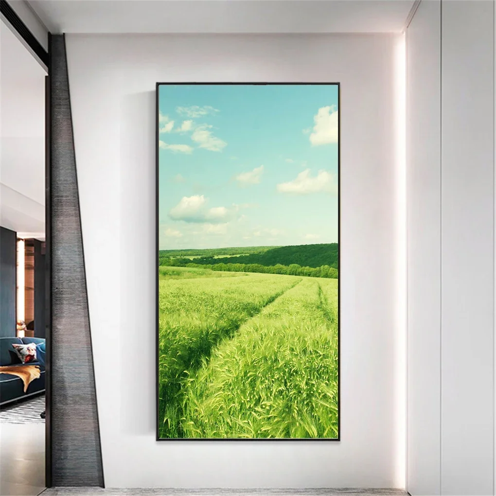 Static Cling Privacy Window Film Decorative Field Scenery Window Coverings Glass Window Sticker