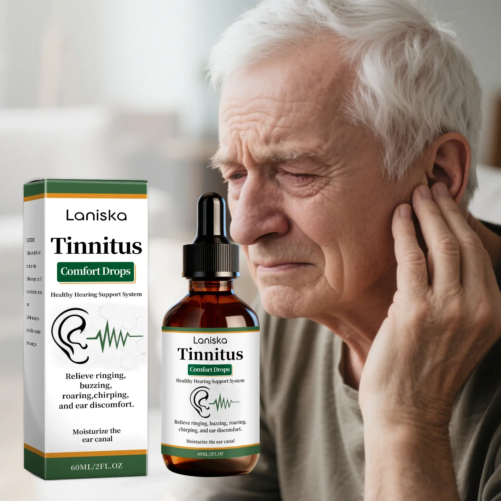 Tinnitus Relief Drops Relieve Deafness Itching Earache Soreness Improve Listening Ear Canal Cleaning Ear Ringing Soothing Drops
