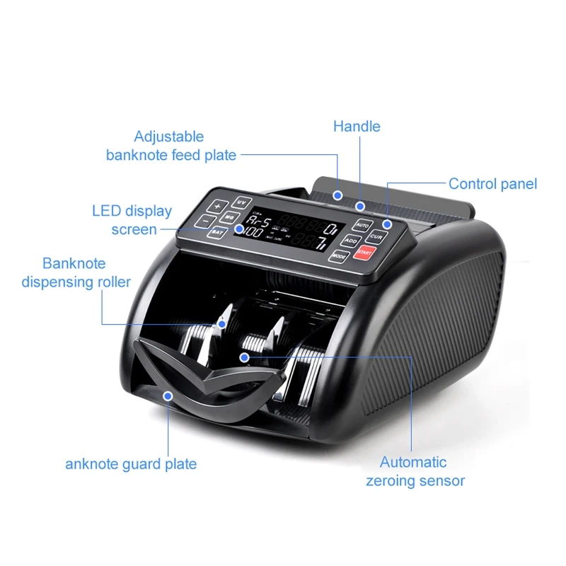 Multi-National Currency Counting Machine US Dollars Euros & Foreign Currencies Coin And Bill Counter for Business Cash Register
