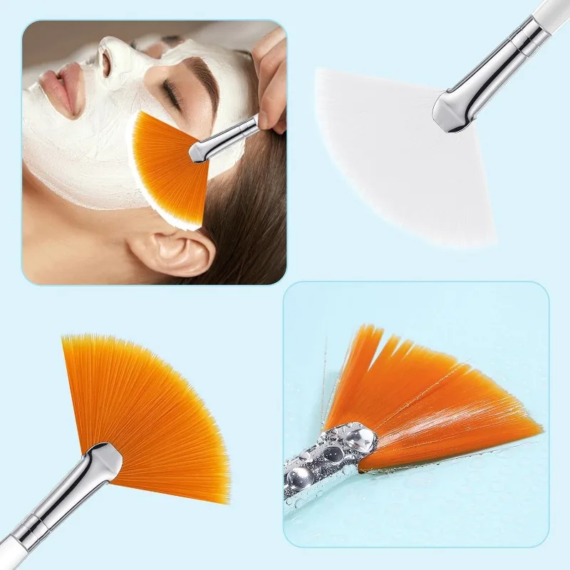 7Pcs DIY Face Mask Brush Set Soft Applicator Brushes Makeup Tools Soft Fan Facial Brushes Acid Applicator Brush Silicone Brush