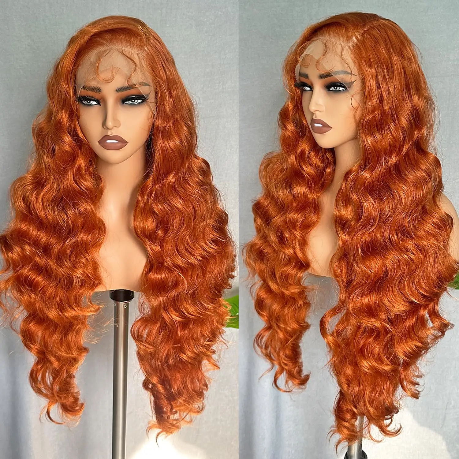 

Ginger Lace Front Wigs Human Hair Pre Plucked 13x4 Body Wave Lace Frontal Wig 350# Colored Wigs Human Hair