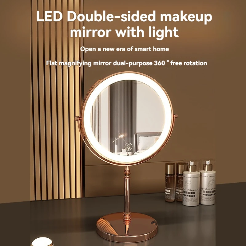 Espelho de maquiagem dupla face, espelho de beleza, espelho de vestir minimalista, espelho de vestir de ampliação de mesa 3x5x 10x
