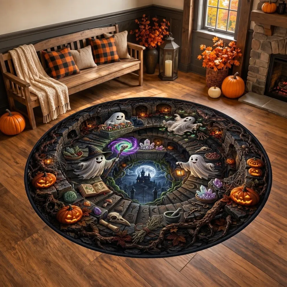 Halloween Bedroom Bedside Dragon Area Rug Office Patio Castle Carpet Living Room Sofa Front Back Door Mat Home Decor