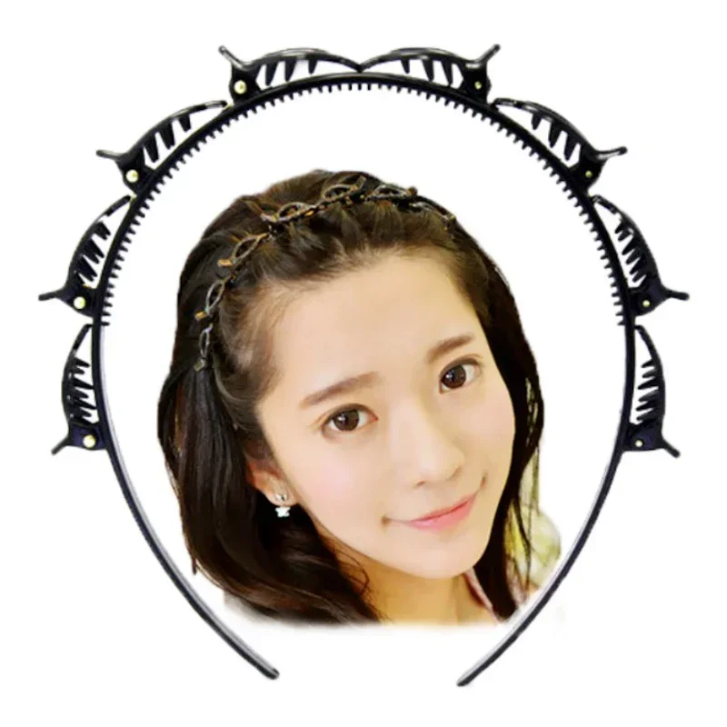 Black Braider Hair Clip  Bring Hair Hoop Multi-storey Wisp Air Weave Head Hoop Styling Tool