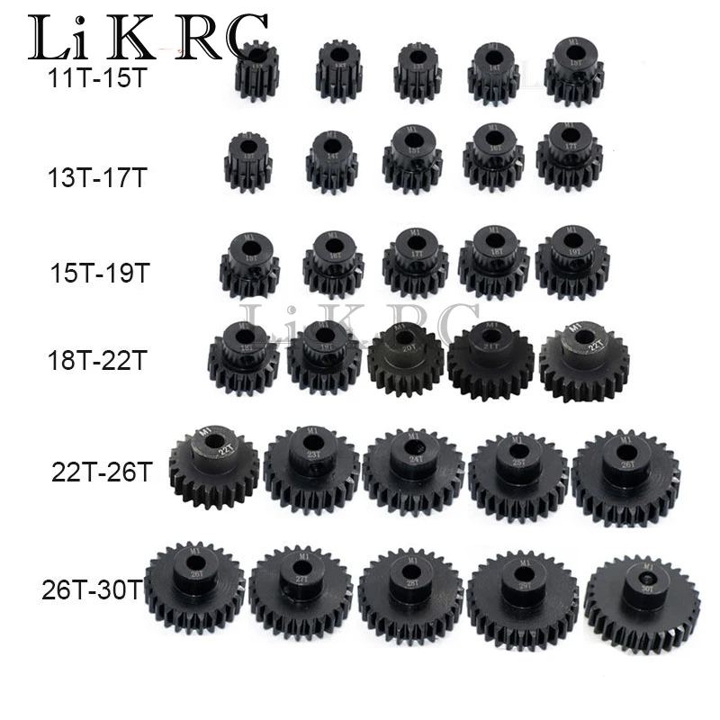 

Metal Pinion Motor Gear M1 5mm 11T 12T 13T 15T 17T 19T 20T 21T 23T 25T 27T 29T 30T for 1/8 RC Car Monster Truck