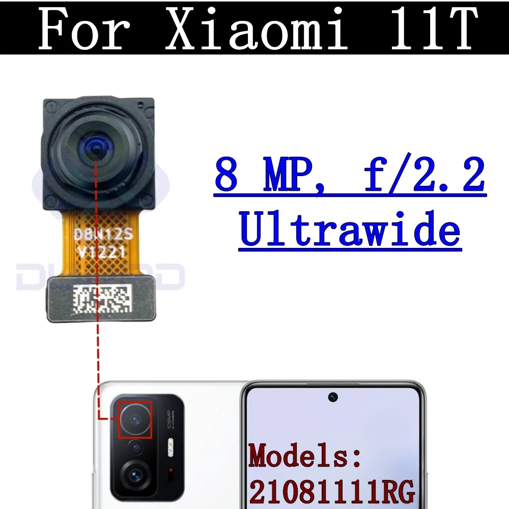 Rear Camera Flex Cable For Xiaomi 11T Mi 11T 21081111RG Front Selfie Small Facing Main Back Camera Glass Lens Frame