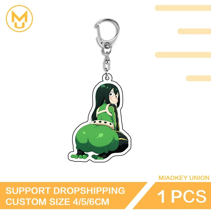 Tsuyu Asui Alluring Butt Sitting Posture Interesting Unique Double Sided Acrylic Keychain High Quality Backpack Decor Collection