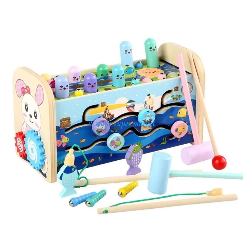 090B Kids Pretend Real Forest Hamster 7 in 1 Whack-A-Mole Accessories Educational for Play Adventure Table Toy Best Gift