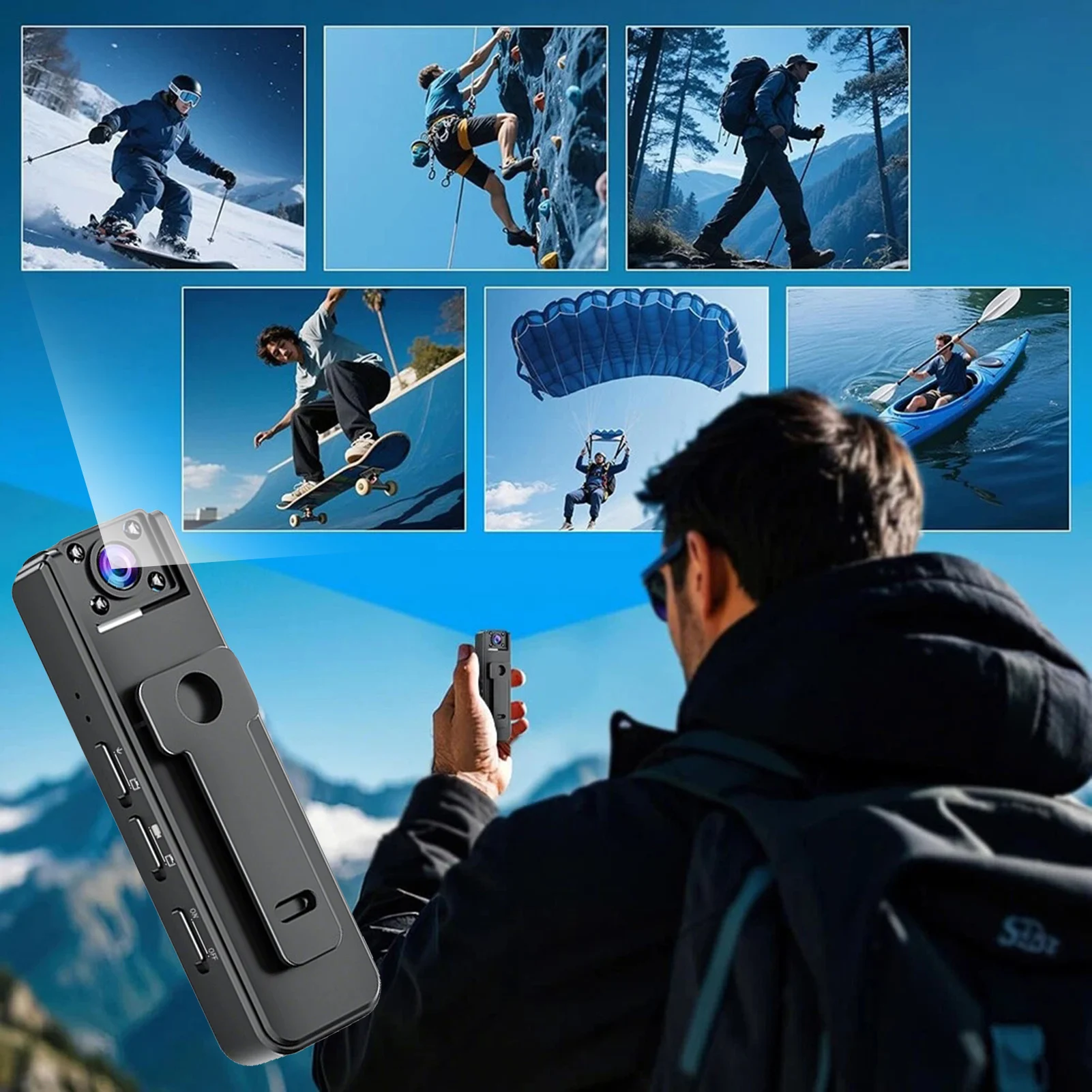 كاميرا فيديو رقمية محمولة مع جهاز تحكم عن بعد 180 °   عدسة دوران للغوص والغطس للاستكشاف في الهواء الطلق للتخييم