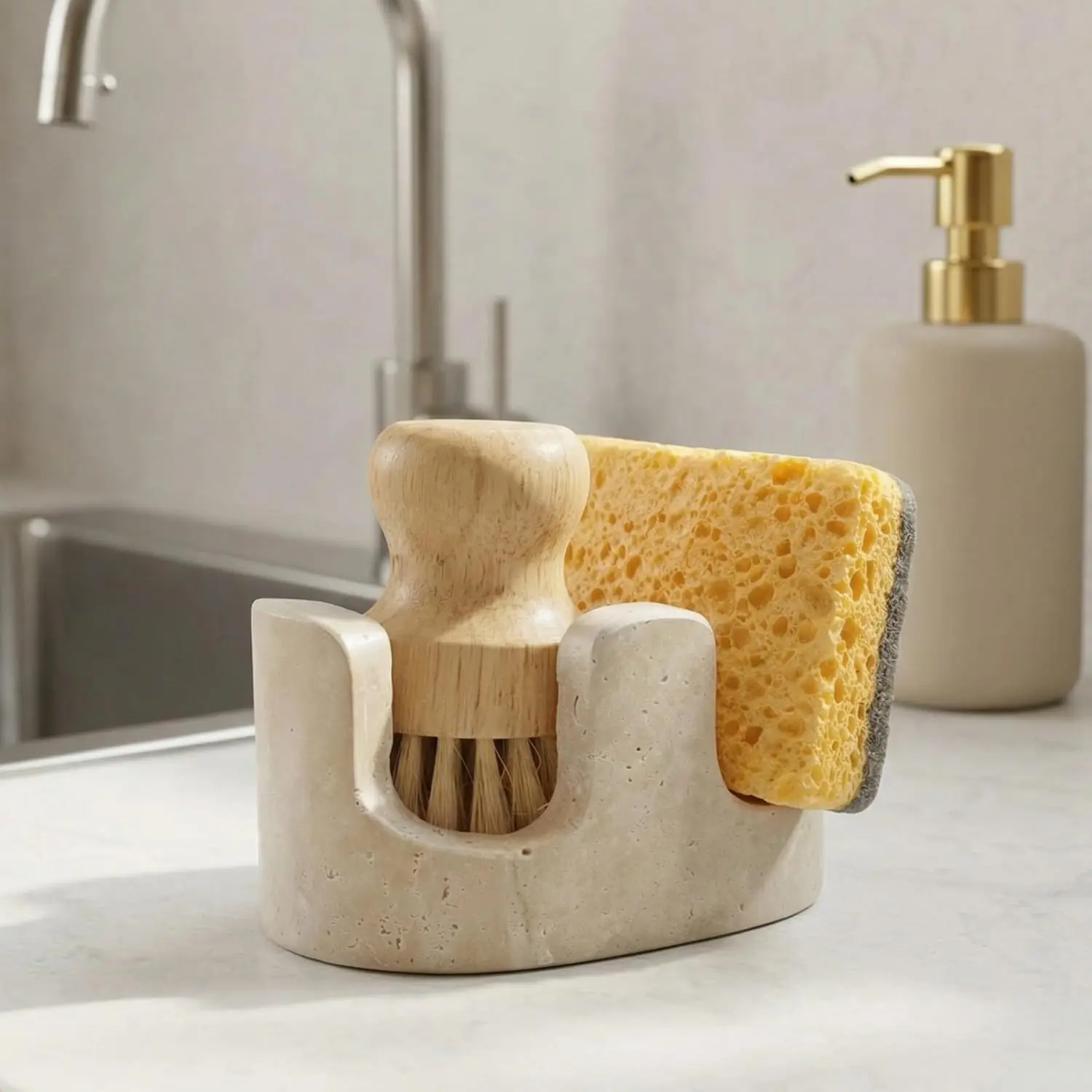 natural-stone-sponge-holder-for-kitchen-sink-2-slot-travertine-sink-caddy-keeps-countertops-dry-non-slip-base-kitchen-decor