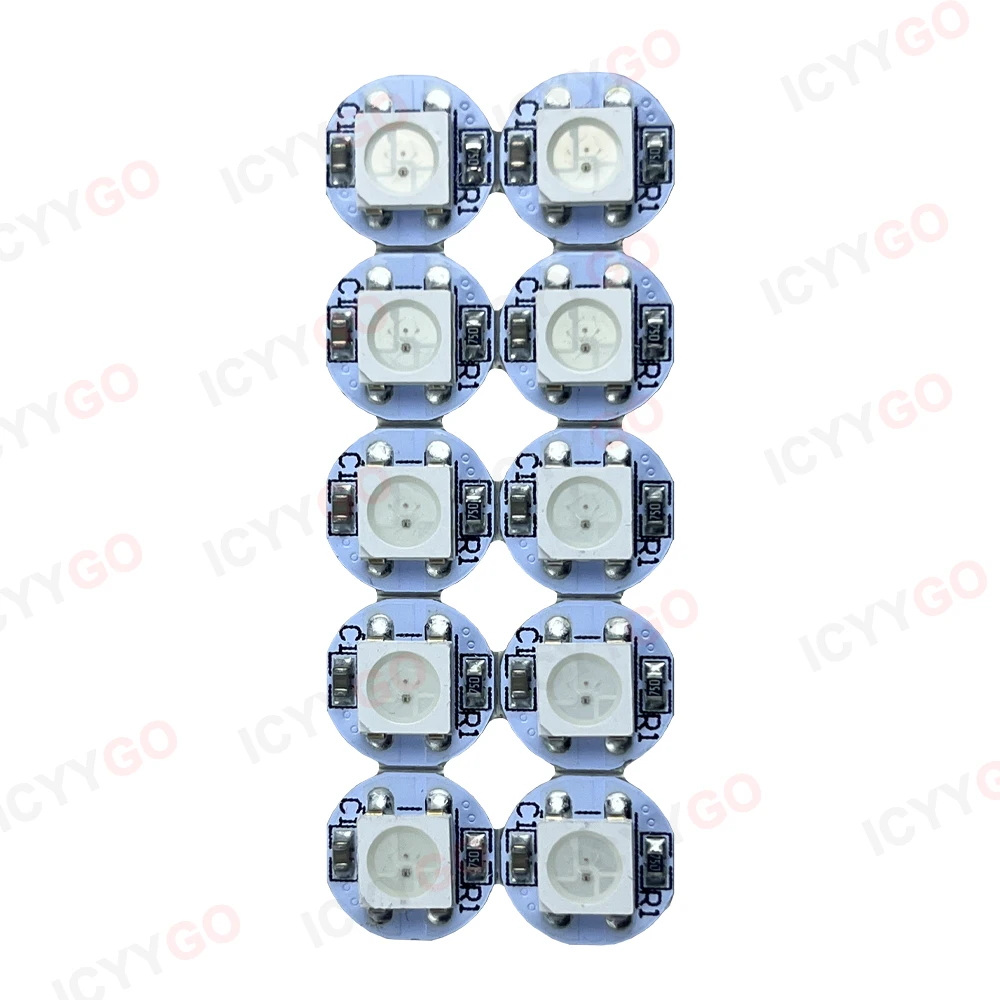 Imagem -04 - Pinos Ws281 Led Rgb Chips Dc5v Preto Branco Pcb Dissipador de Calor Ws2811 Embutido ic 5050 Rgb Smd Chip Icyygo 10100 Peças Ws2812b