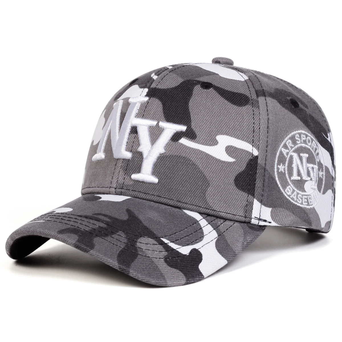 Unisex NY Brief Stickerei Camouflage Baseball Caps Frühling Herbst Outdoor Einstellbare Casual Hüte Sonnenschutz Hut Sport Kappe – Detail 5