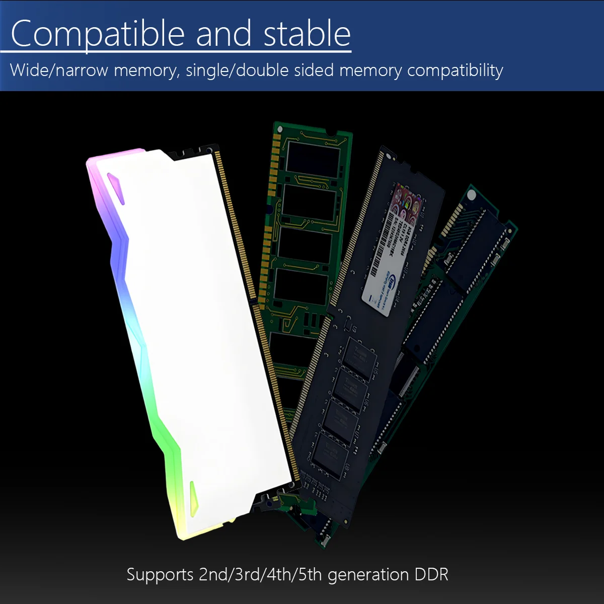 TUMMASTER  PC Memory Heatsink RAM Cooling Vest 5V 3-PIN ARGB for Desktop Computer Memory DDR3 DDR4 DDR5 DDR2