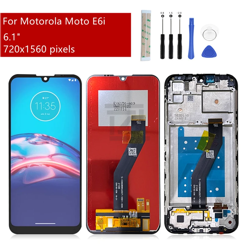 

For Motorola Moto E6i LCD Display Touch Screen Digitizer Assembly With Frame Display Replacement Repair Parts 6.1"