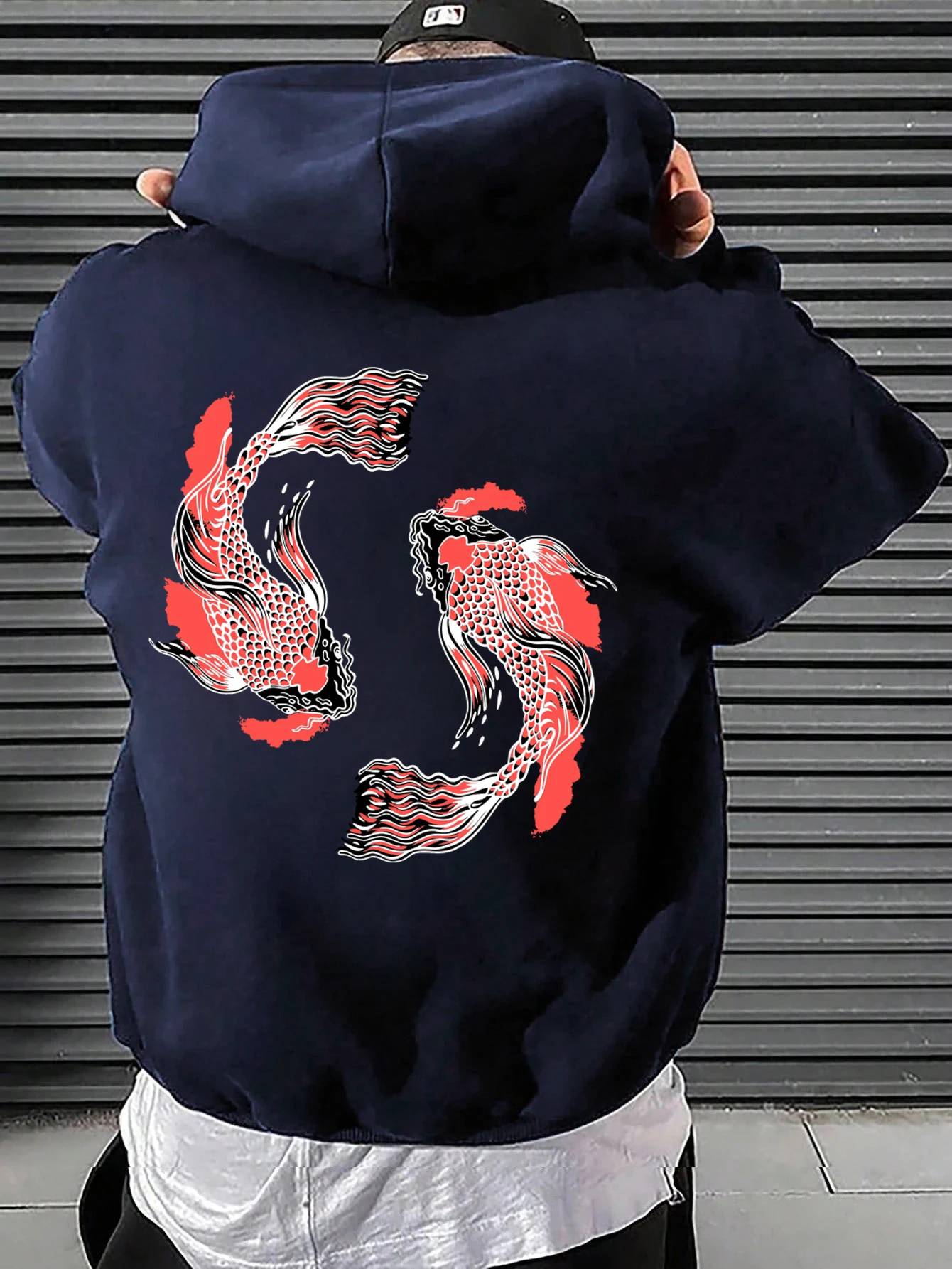 

Японские пуловеры с принтом кои в стиле Харадзюку, мужские флисовые повседневные спортивные костюмы, осенняя модная одежда, свободные мягкие толстовки унисекс