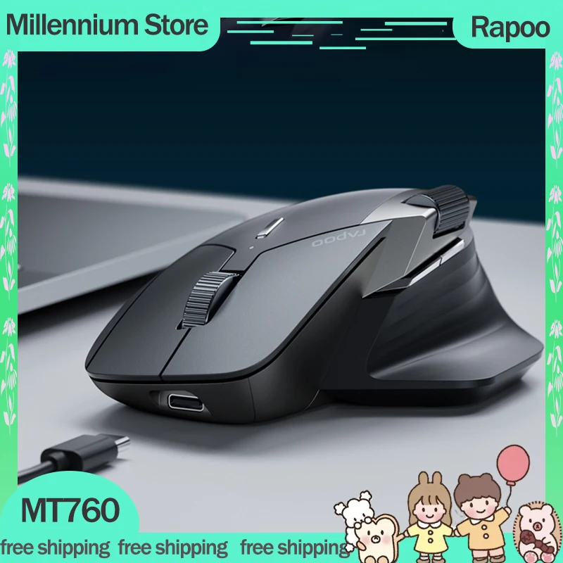 

Rapoo MT760 Gamer Mouse 3Mode 2.4G Wireless Bluetooth Mouse Mute Lightweight Mouse Office E-sport Gaming Mice For Windows Gifts