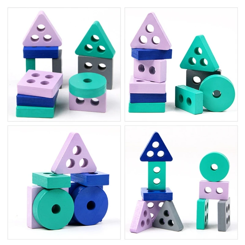 77HD Montessori Plugging Toy & Color Sorting Toy Disassembled Stacking Block Interactive Educational Toddler Baby Gift