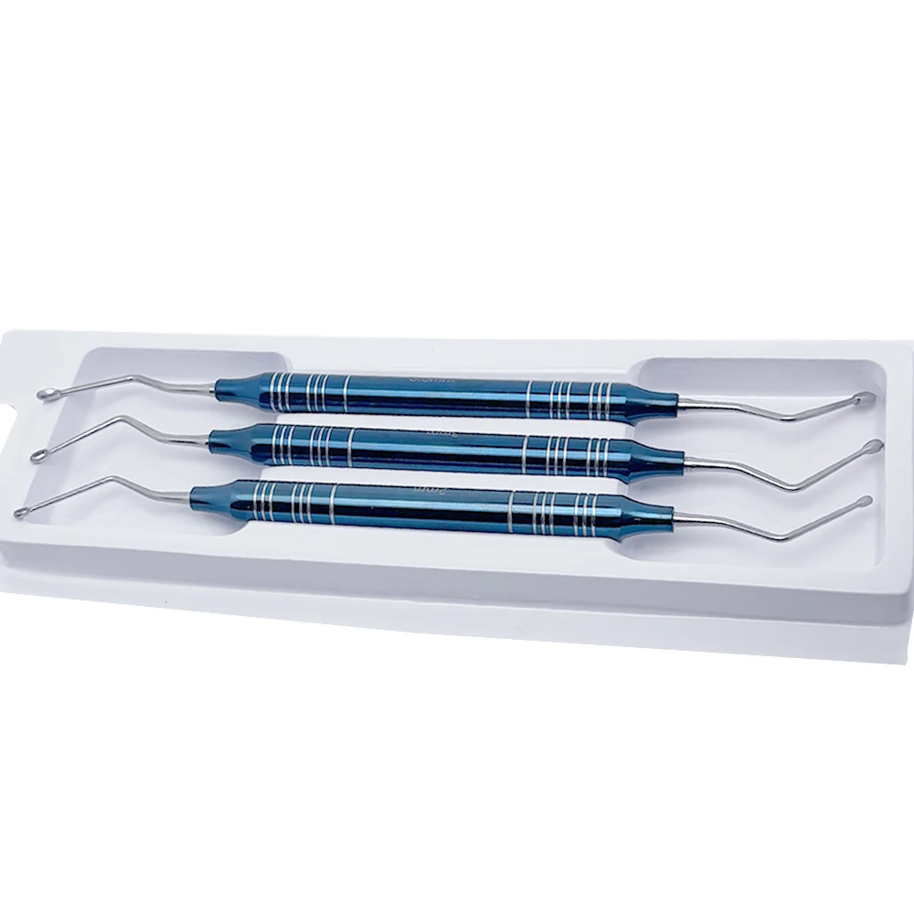 プレミアム歯科インプラントパウダースプーングラフトスクープ骨キュレットクリーニングツール骨片除去器具