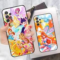 W-winxクラブ電話ケース,Samsung Galaxy a33,a31,a50,a32,a73,a40,a20,a23,a34,a14,a54用リアカバー