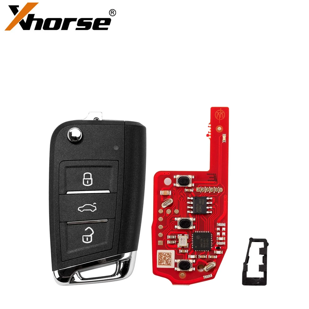 5 piezas Xhorse XKMQB5EN VVDI llave remota de cable de segunda generación MQB tipo 3 botones