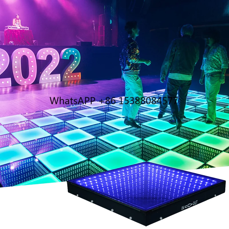 

IP65 Rated LED Floor Tiles Magnetic Dance Floor with Beam Lights for Wedding Disco Christmas Party Event Decoration