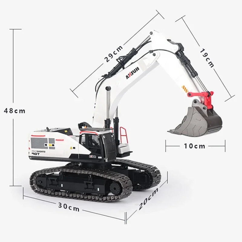 Hui Na 1594 1:14 2.4g 22ch real lighting sound engineering digger model boys kids r c parts alloy rc metal huina excavator toys