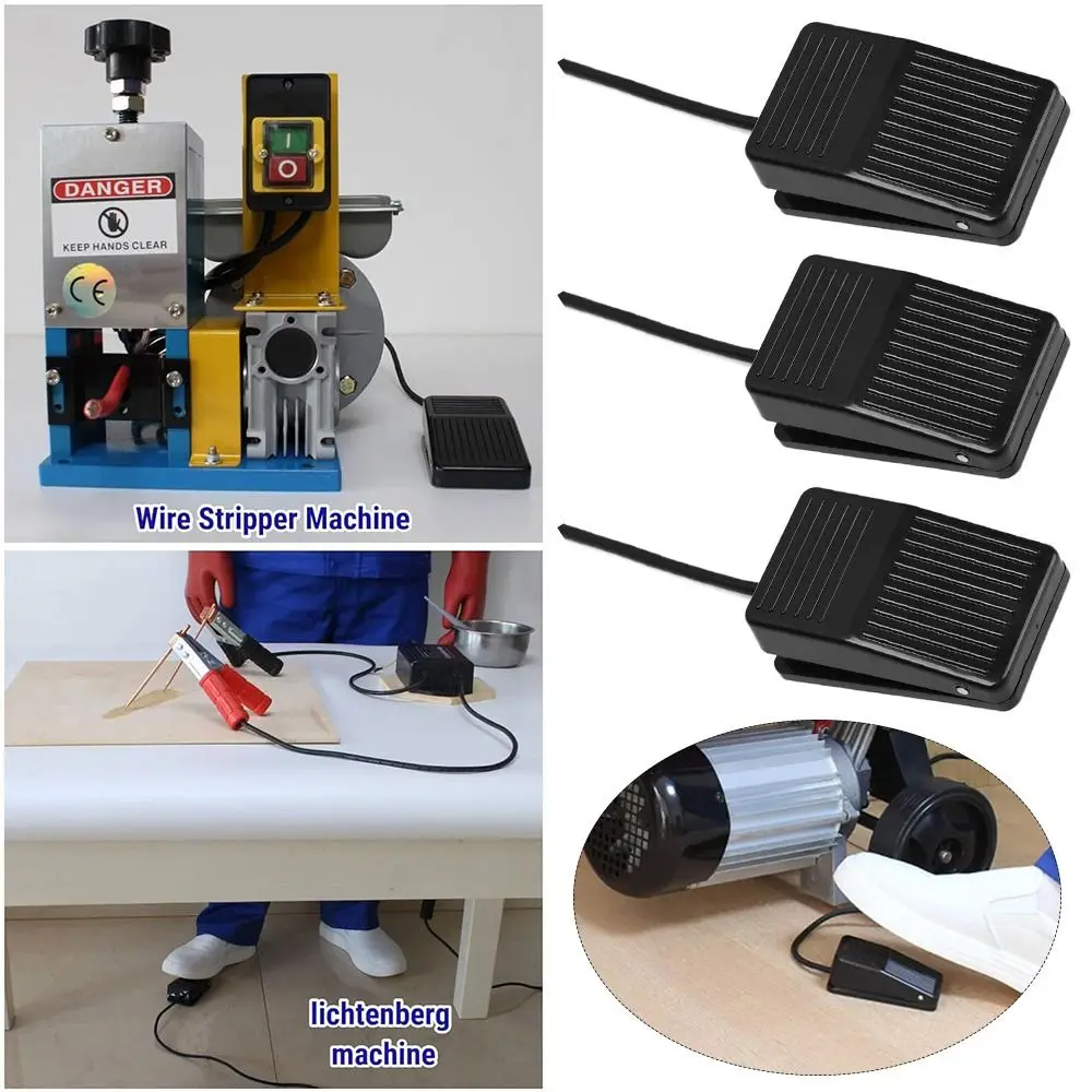 Useful Nonslip Foot Pedal Switch Plastic Black Momentary Pedal Foot Switch Power Tools