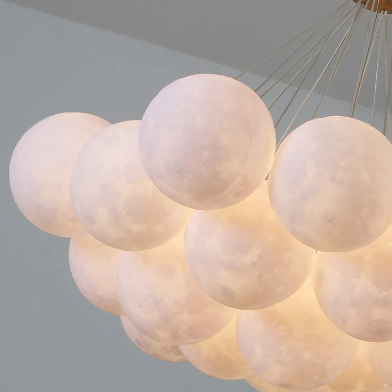

Living room chandelier creative bubble ball moon lamp romantic and warm bedroom chandelier children's room