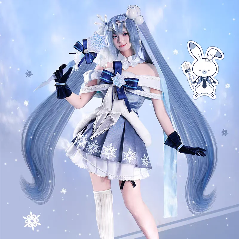 

2025 Snow Hatsune Miku Cosplay Costume Anime Halloween Party Cosplay Costumes Full Set Women