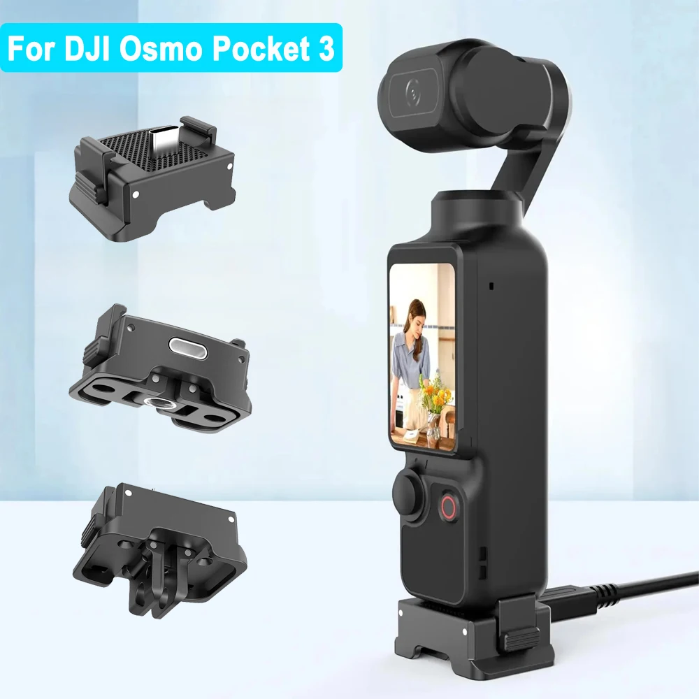 

PULUZ Зарядная база Type-C для камеры DJI Osmo Pocket 3, быстросъемное крепление-адаптер из пластика для DJI Pocket 3