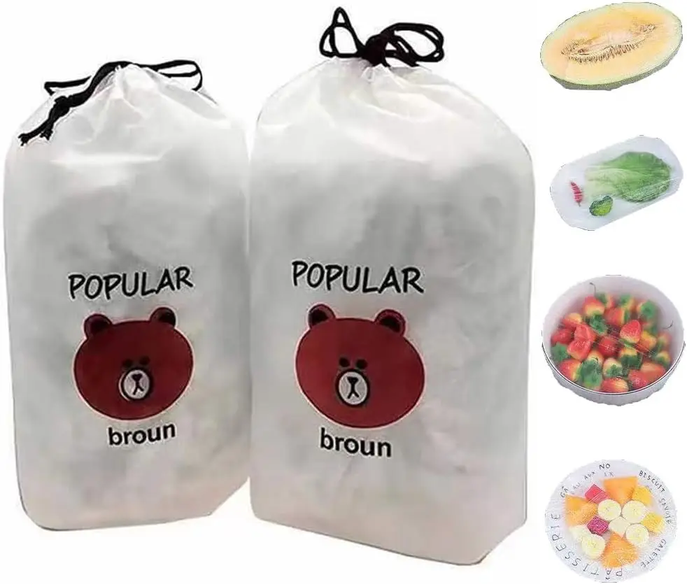

Fresh Keeping Bags, Elastic Plastic Sealing Bags Food Cover with Elastic Edge, Reusable Stretch Adjustable Bowl Lids, Universal