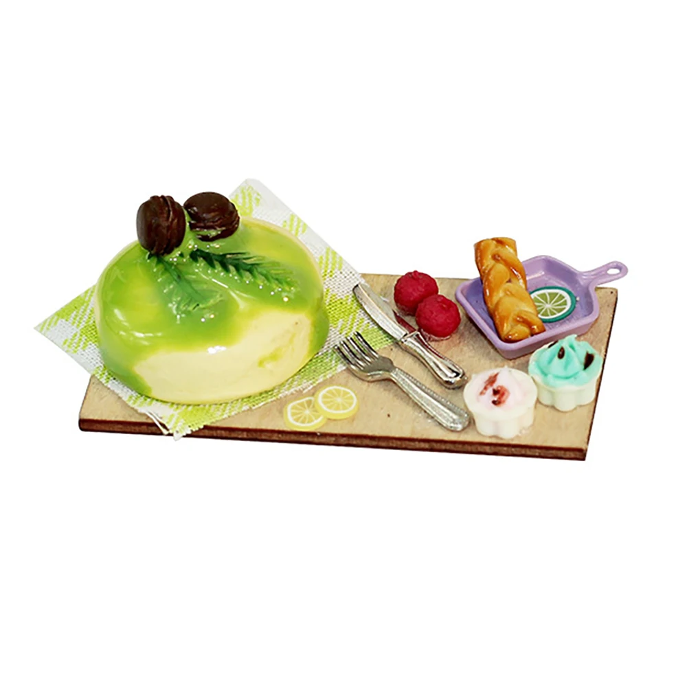 

1 шт. 1/12 кукольный домик миниатюрный сырный торт хлеб набор модель мини-игрушки для еды для кукольного дома аксессуары украшения ob11 bjd