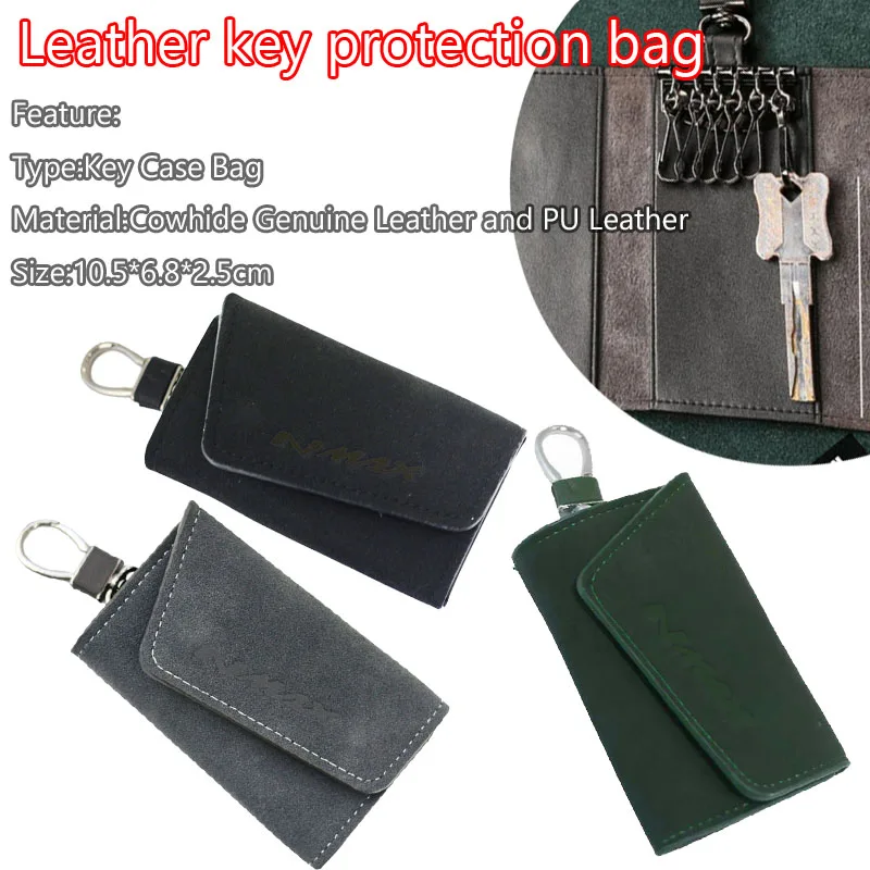 لياماها NMAX125 NMAX155 NMAX N-max 125 155 دراجة نارية حقيبة مفاتيح جلدية ، خطاف معدني زر حقيبة مفاتيح