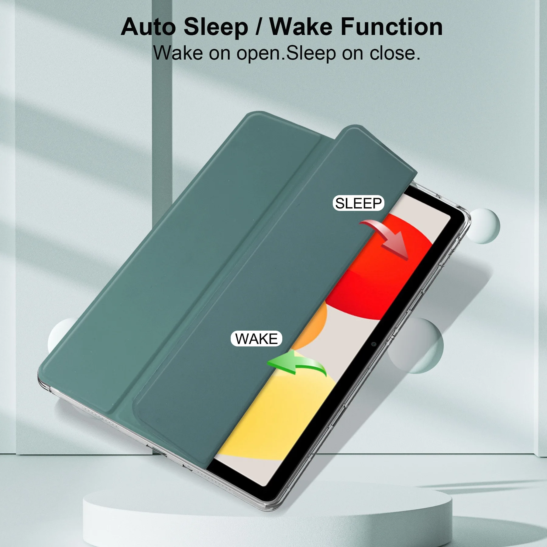 Clear Crystal Tablet Case With Pen Slot For Xiaomi Redmi Pad SE 11 inch 2023 Tri-fold Magnetic Stand Cases