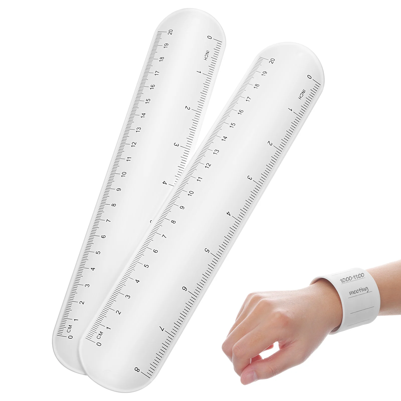 

2pcs Memo Circle Erasable Bracelet Note Wristband 238x45 Dry Erase Reusable To-Do Reminder Strap Silicone Bands Wearable Notepad